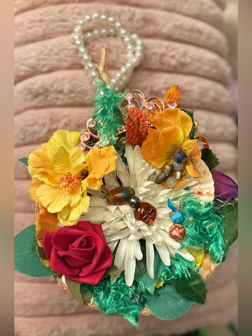 Handmade Multicolor Floral basket